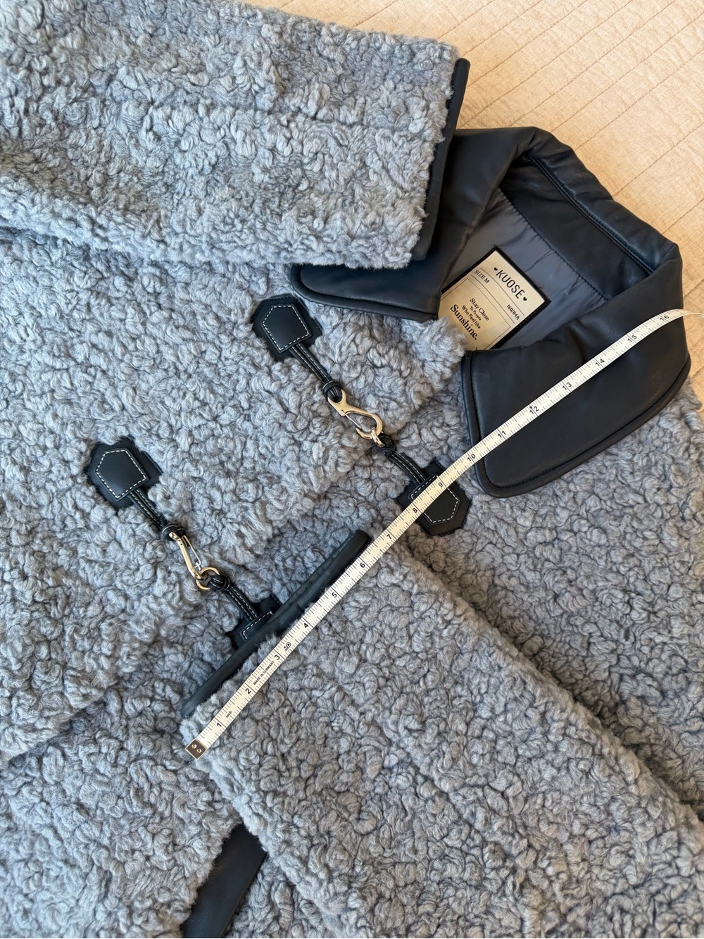 Blue Shearling Toggle Jacket - Picture 13 of 14